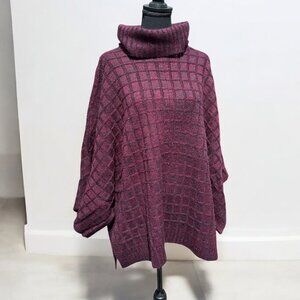 Oversized Cowl Neck Poncho Sweater